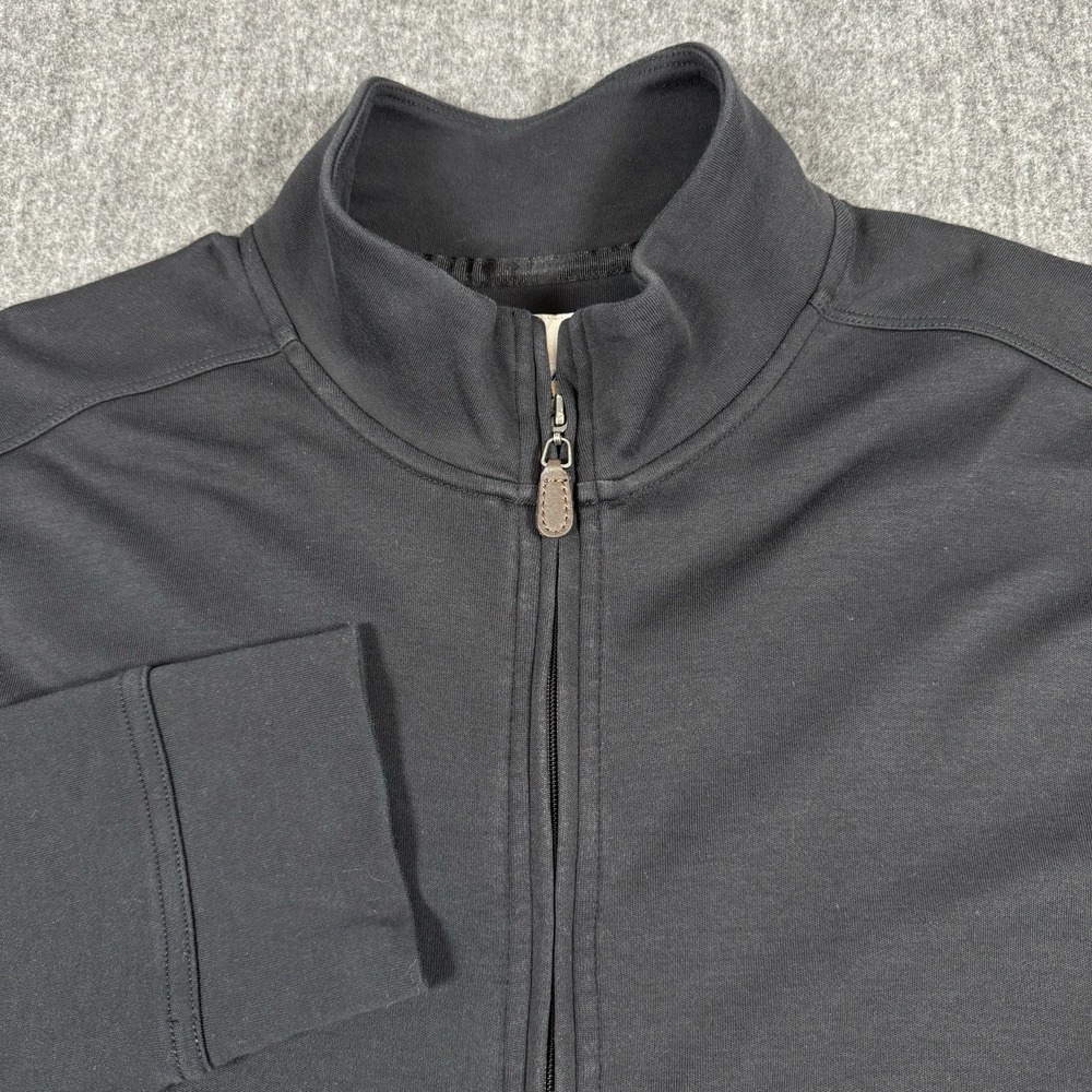 Tommy Bahama Men's L Black Pima Cotton Full Zip Track Jacket Mock Neck